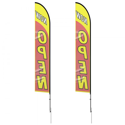 FLB-4.5-2C - 16.3ft VEVOR Outdoor Open Advertising Flags with Ground Stake