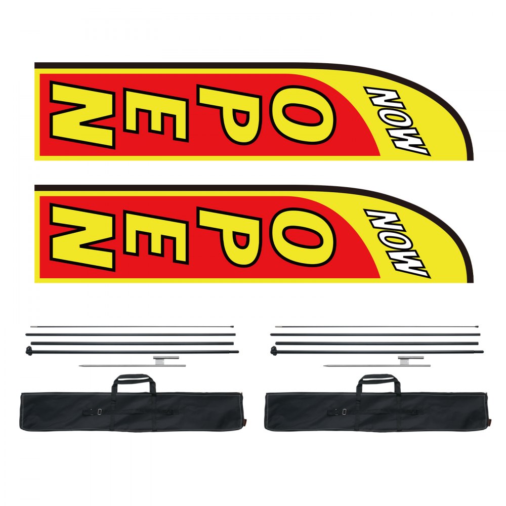 FLB-4.5-2C - 16.3ft VEVOR Outdoor Open Advertising Flags with Ground Stake