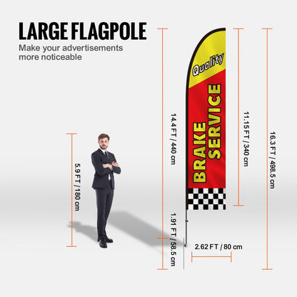 FLB-4.5-3B - 16.3FT VEVOR Feather Flag Kit for Auto Repair Marketing
