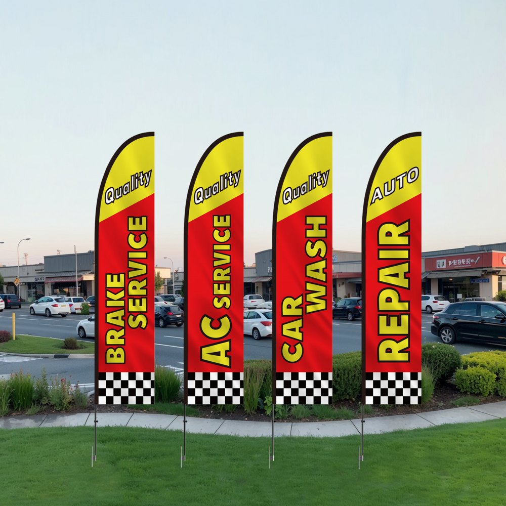 FLB-4.5-3B - 16.3FT VEVOR Feather Flag Kit for Auto Repair Marketing
