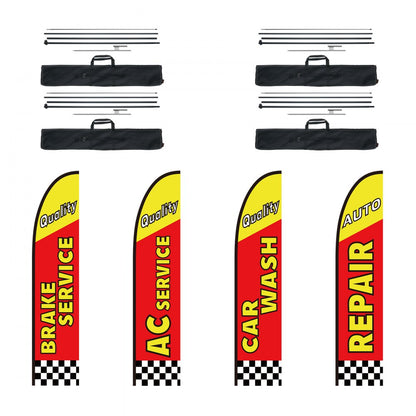 FLB-4.5-3B - 16.3FT VEVOR Feather Flag Kit for Auto Repair Marketing