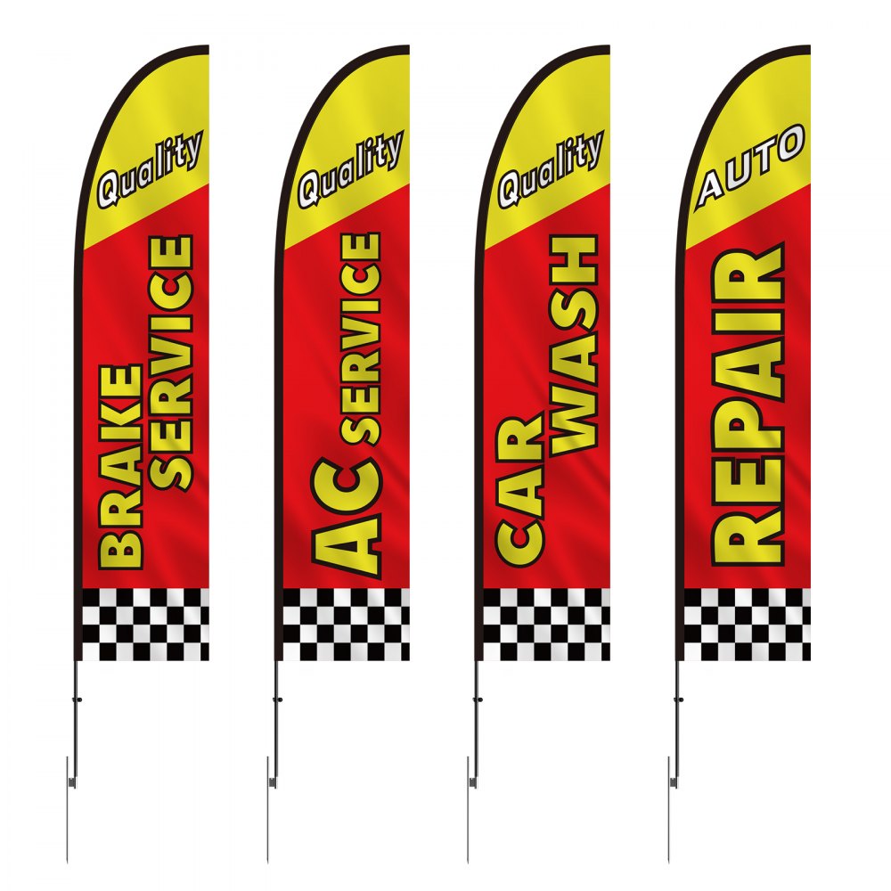 FLB-4.5-3B - 16.3FT VEVOR Feather Flag Kit for Auto Repair Marketing
