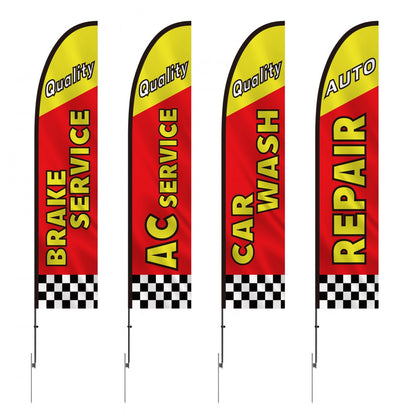 FLB-4.5-3B - 16.3FT VEVOR Feather Flag Kit for Auto Repair Marketing