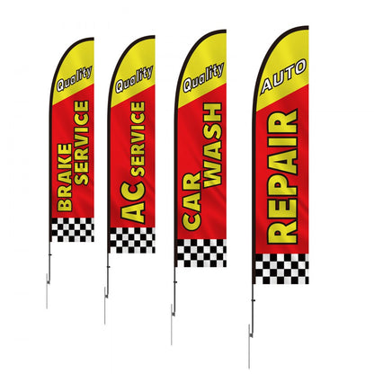 FLB-4.5-3B - 16.3FT VEVOR Feather Flag Kit for Auto Repair Marketing