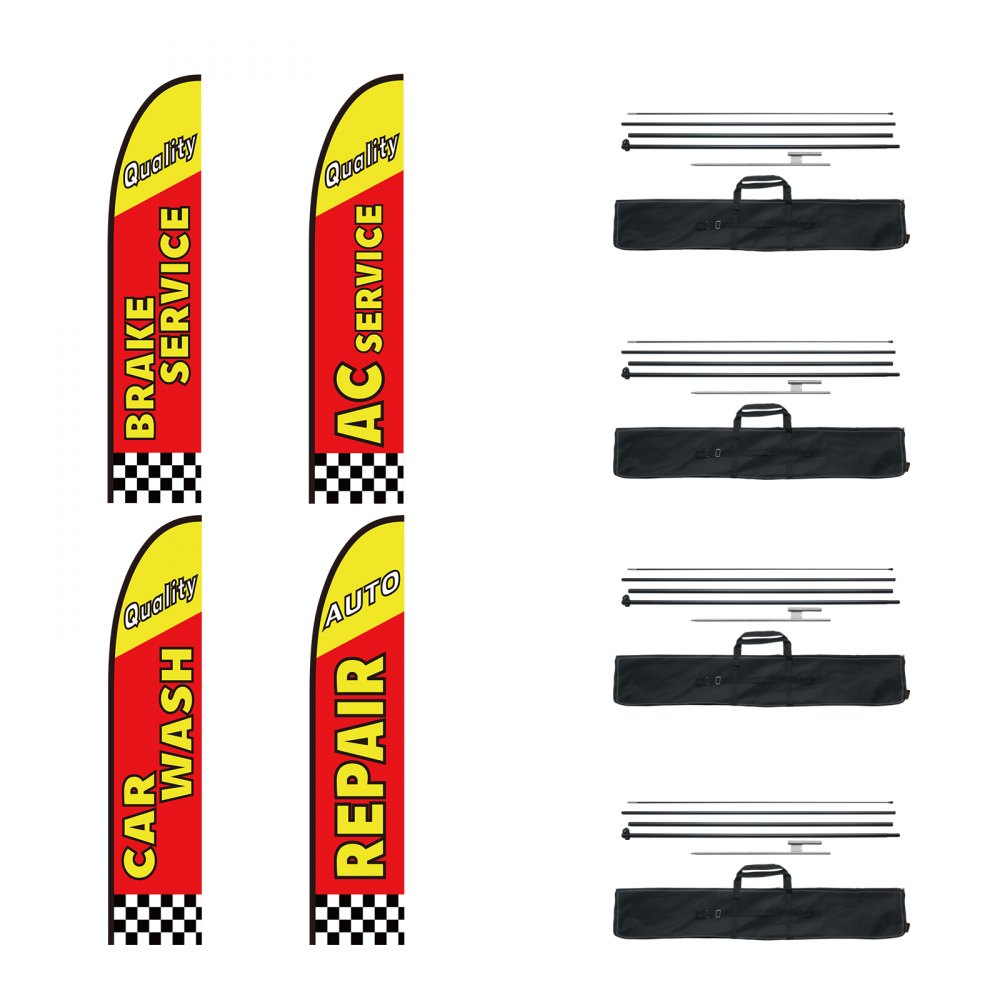 FLB-4.5-3B - 16.3FT VEVOR Feather Flag Kit for Auto Repair Marketing