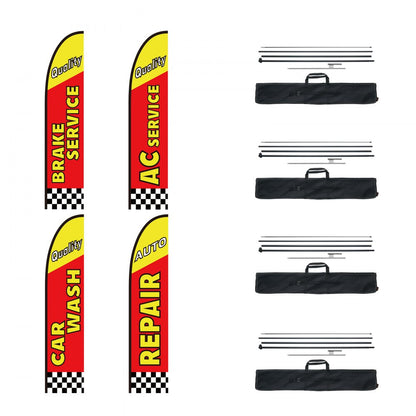 FLB-4.5-3B - 16.3FT VEVOR Feather Flag Kit for Auto Repair Marketing