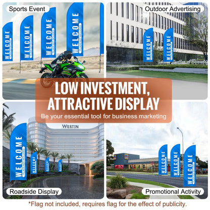 FLB-3.4-2 - 12.7ft VEVOR Feather Flag Pole Kit for Maximum Brand Exposure