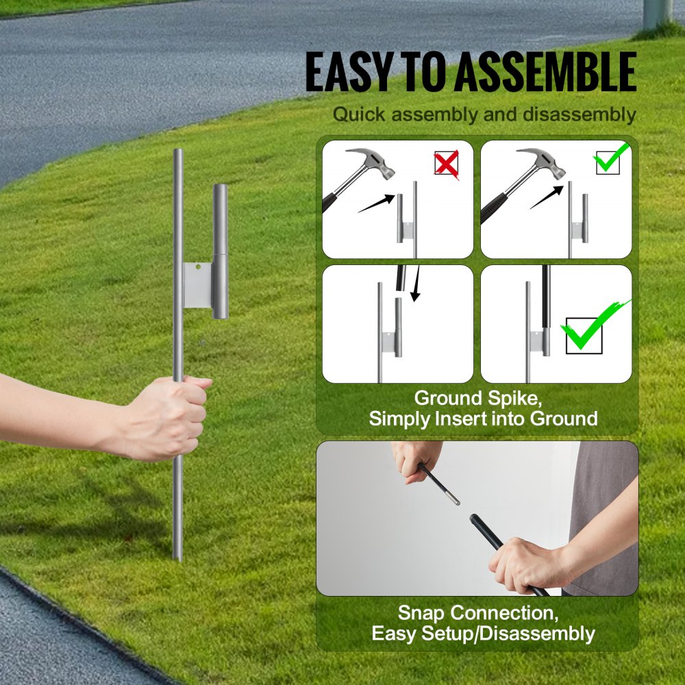 FLB-4.5-1 - 16.3ft Durable Feather Flag Pole Kit for Outdoor Advertising