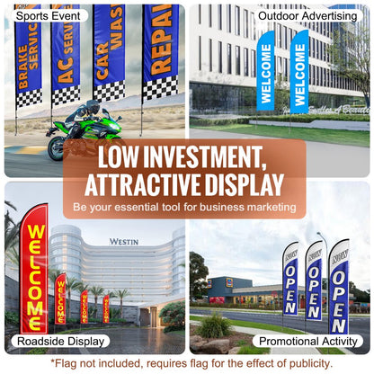 FLB-4.5-1 - 16.3ft Durable Feather Flag Pole Kit for Outdoor Advertising
