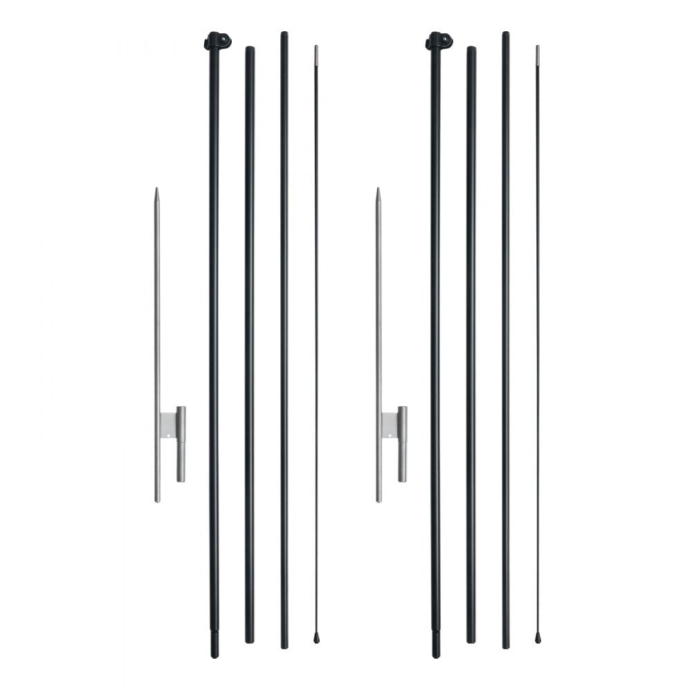 FLB-4.5-2 - Durable 16.3 ft Aluminum Feather Flag Pole Kit