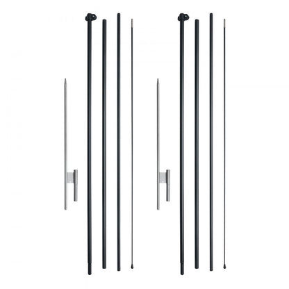 FLB-4.5-2 - Durable 16.3 ft Aluminum Feather Flag Pole Kit