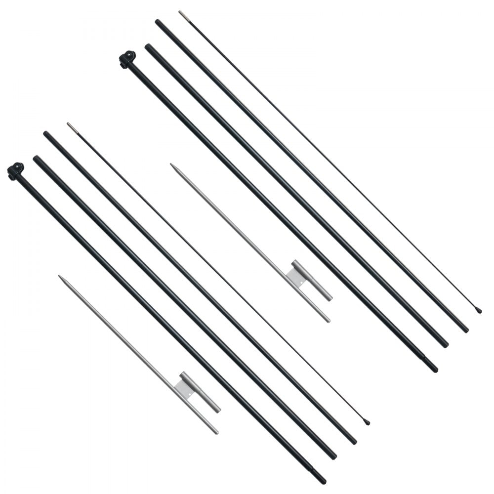 FLB-4.5-2 - Durable 16.3 ft Aluminum Feather Flag Pole Kit