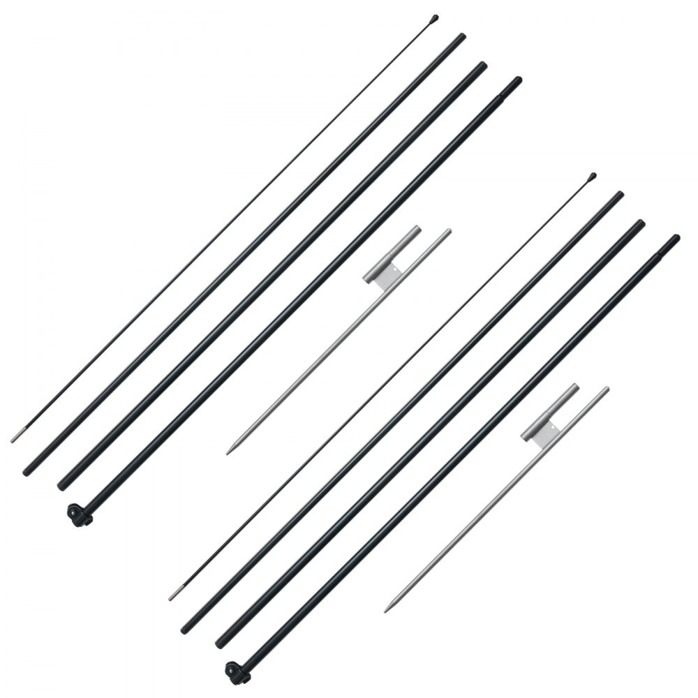 FLB-4.5-2 - Durable 16.3 ft Aluminum Feather Flag Pole Kit