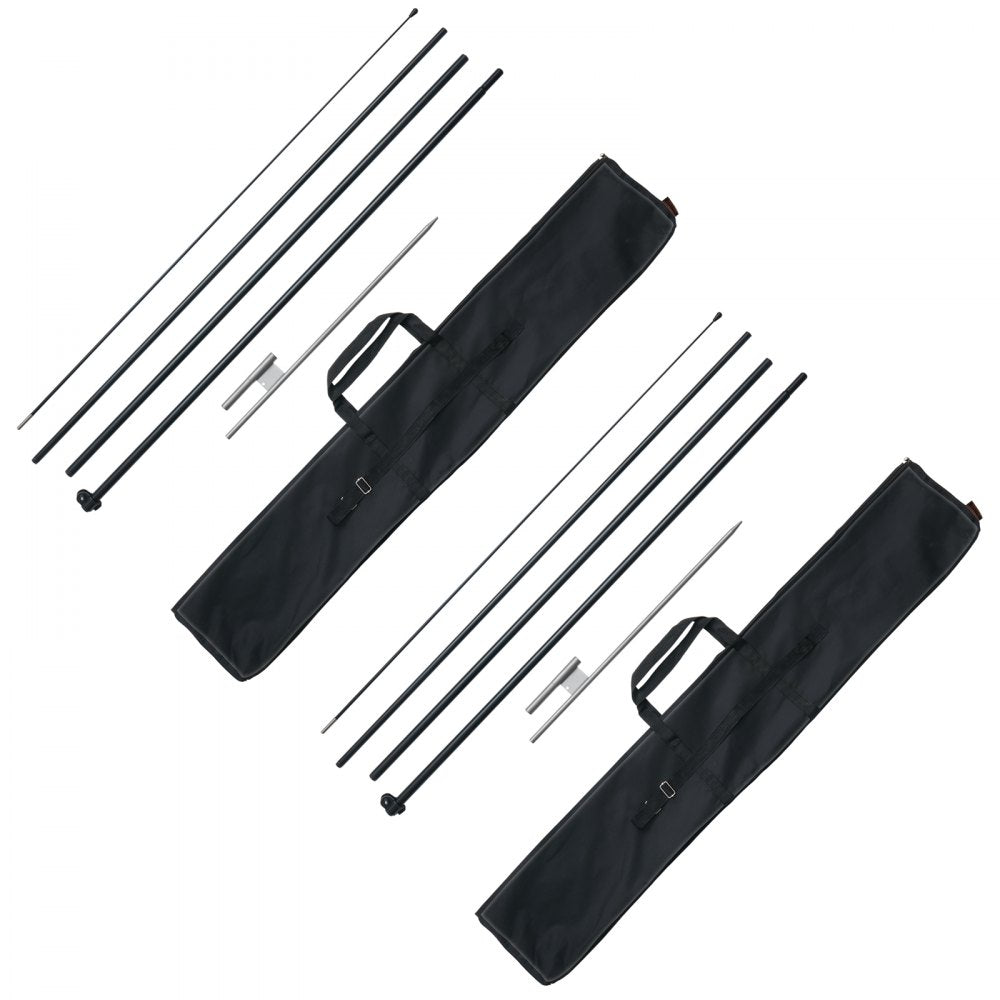 FLB-4.5-2 - Durable 16.3 ft Aluminum Feather Flag Pole Kit