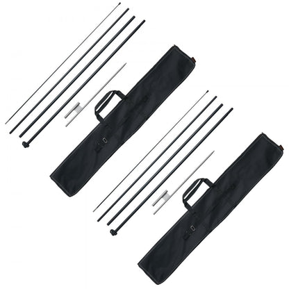 FLB-4.5-2 - Durable 16.3 ft Aluminum Feather Flag Pole Kit