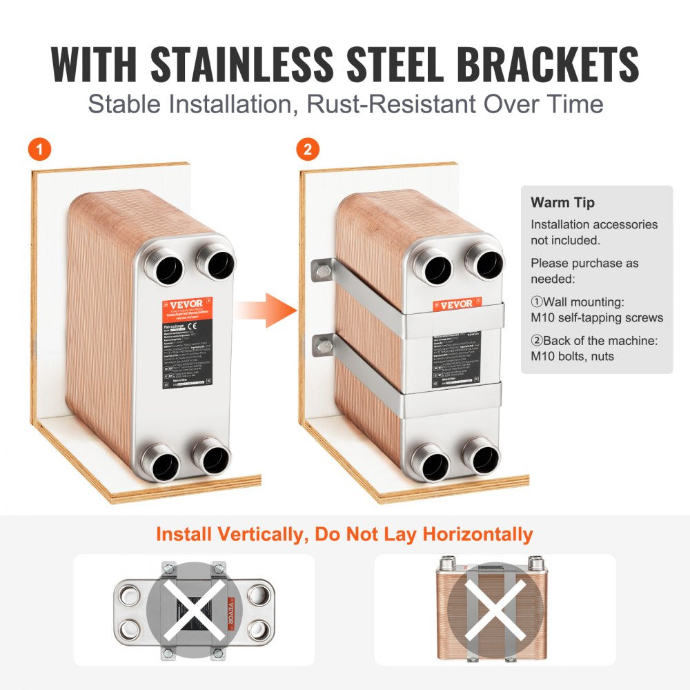 EATB28-100 - 5" x 12" Stainless Steel Heat Exchanger, 100 Plates