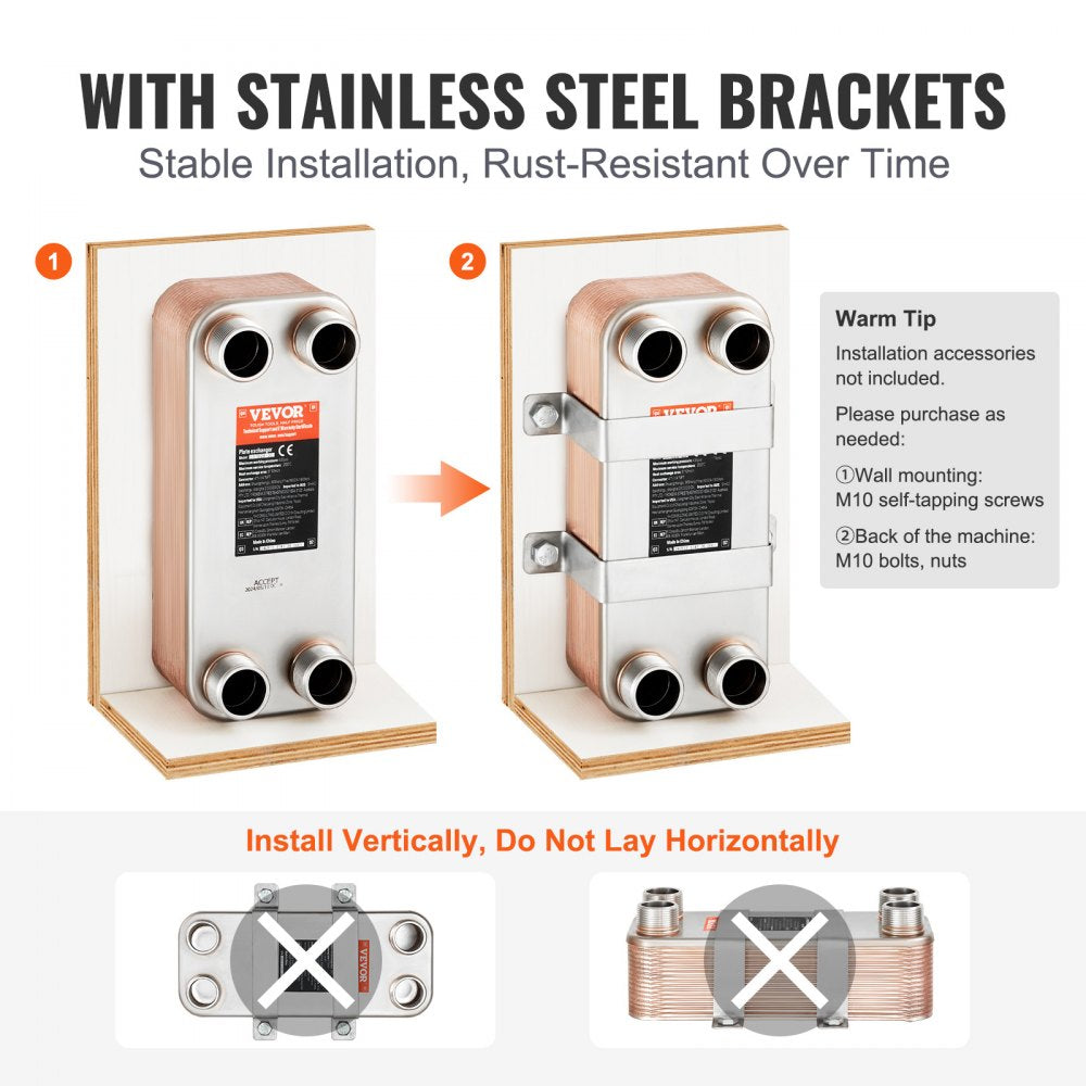 EATB28-30 - 5"x12" VEVOR Stainless Steel Heat Exchanger for Efficient Heating