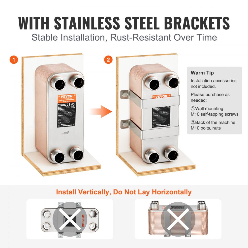 EATB28-50 - 50 Plates 5"x12" Stainless Steel Heat Exchanger for Efficient Heating