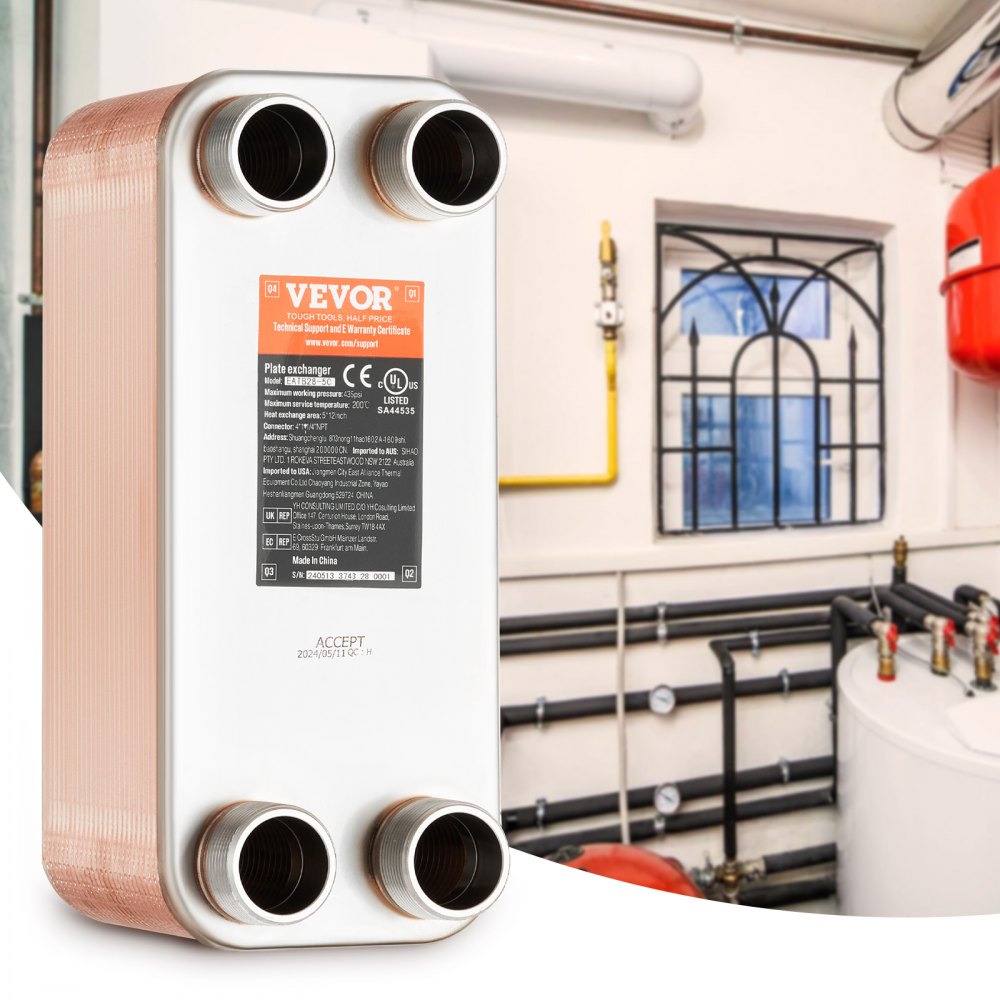 EATB28-50 - 50 Plates 5"x12" Stainless Steel Heat Exchanger for Efficient Heating