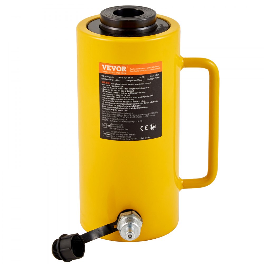 010575126179 - Heavy-Duty Hydraulic Cylinder Jack 30 Ton, 100mm Stroke