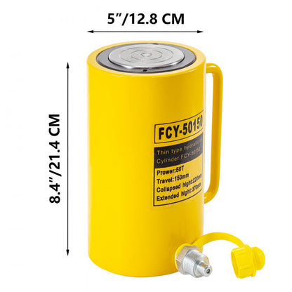 010715717630 - 50 Ton Hydraulic Cylinder Jack, 6" Stroke, Heavy-Duty Metal