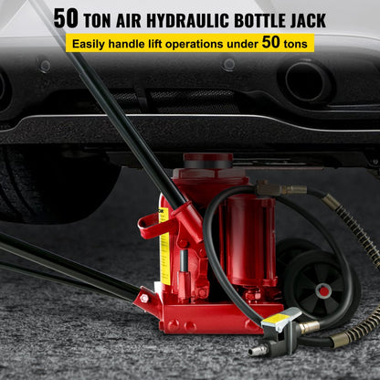 010762352058 - 50 Ton Air Hydraulic Bottle Jack for Heavy-Duty Lifting