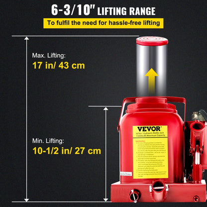 010762352058 - 50 Ton Air Hydraulic Bottle Jack for Heavy-Duty Lifting
