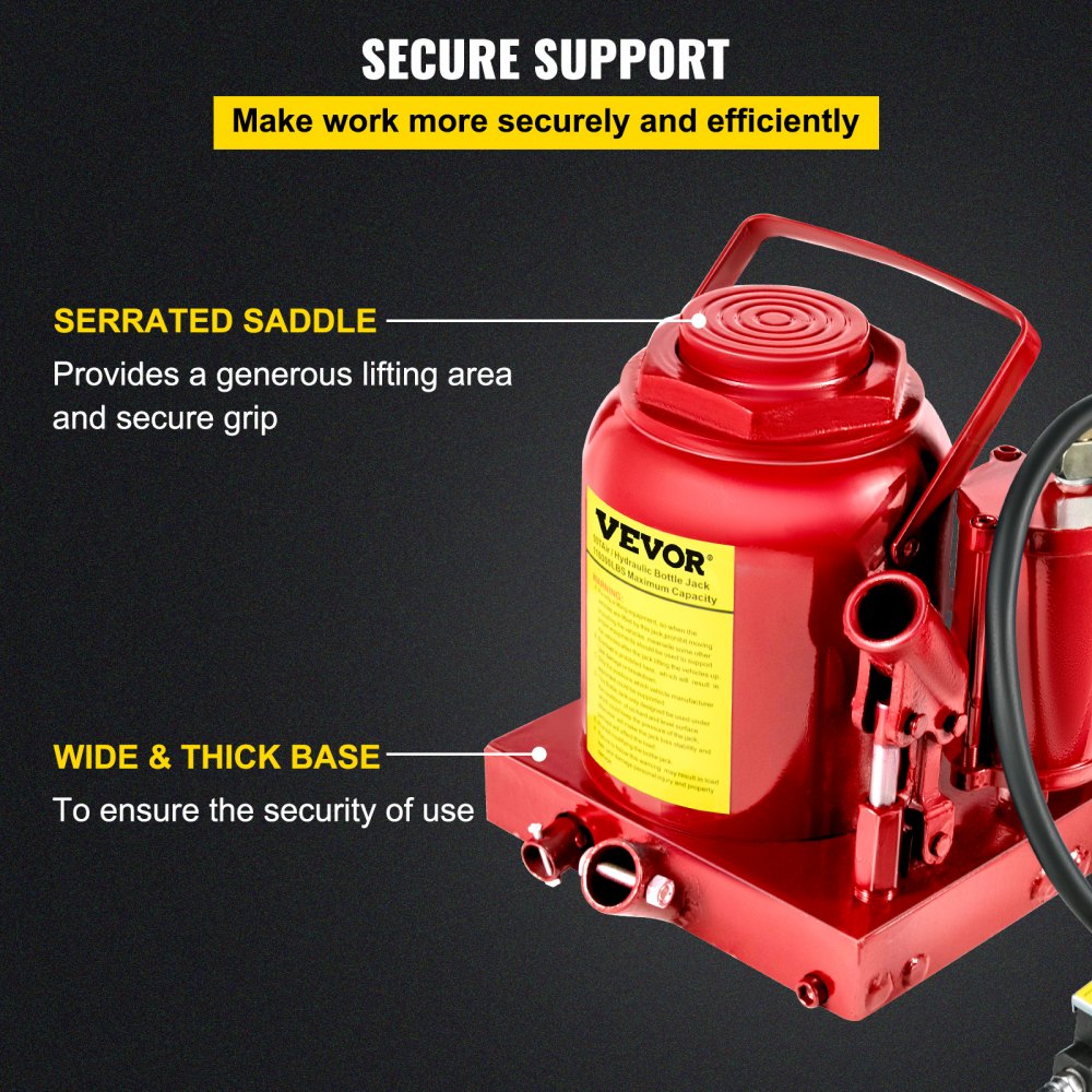 010762352058 - 50 Ton Air Hydraulic Bottle Jack for Heavy-Duty Lifting