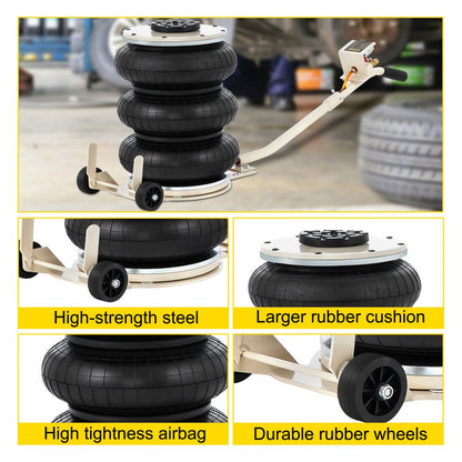 5T Pneumatic Jack - Compact 5 Ton Air Lift, 6.3"-15.75" Range