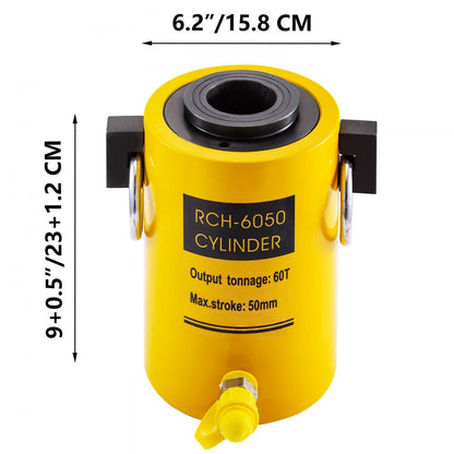 010575998369 - 60T Heavy-Duty 2" Hydraulic Cylinder Jack for Confined Spaces