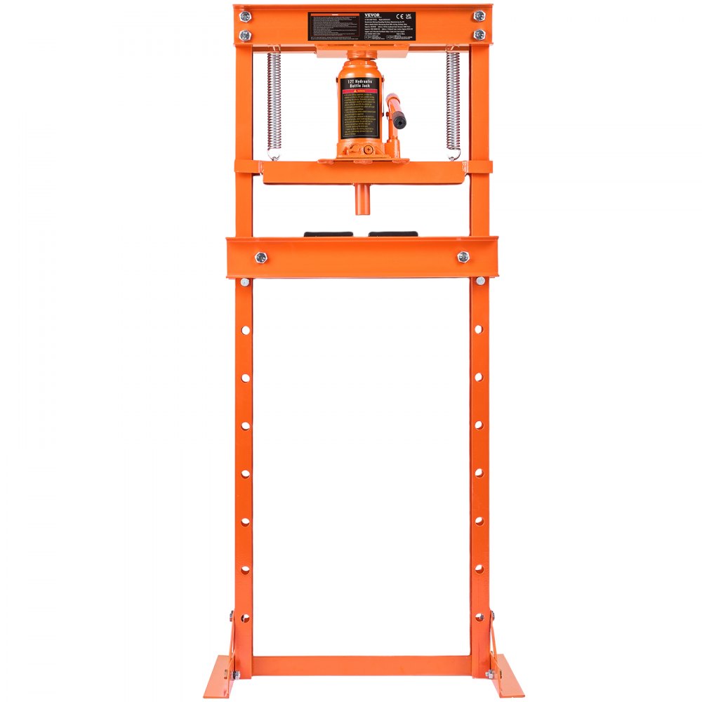 010502560040 - 12 Ton H-Frame Hydraulic Shop Press, Adjustable 1.6" to 27.8"