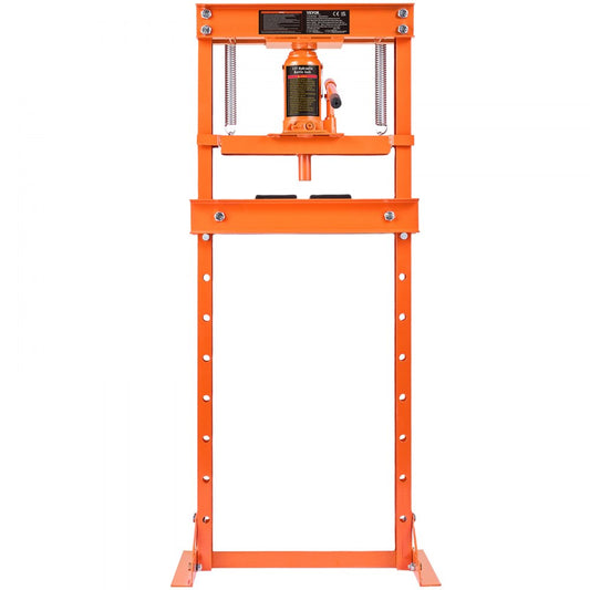 010502560040 - 12 Ton H-Frame Hydraulic Shop Press, Adjustable 1.6" to 27.8"
