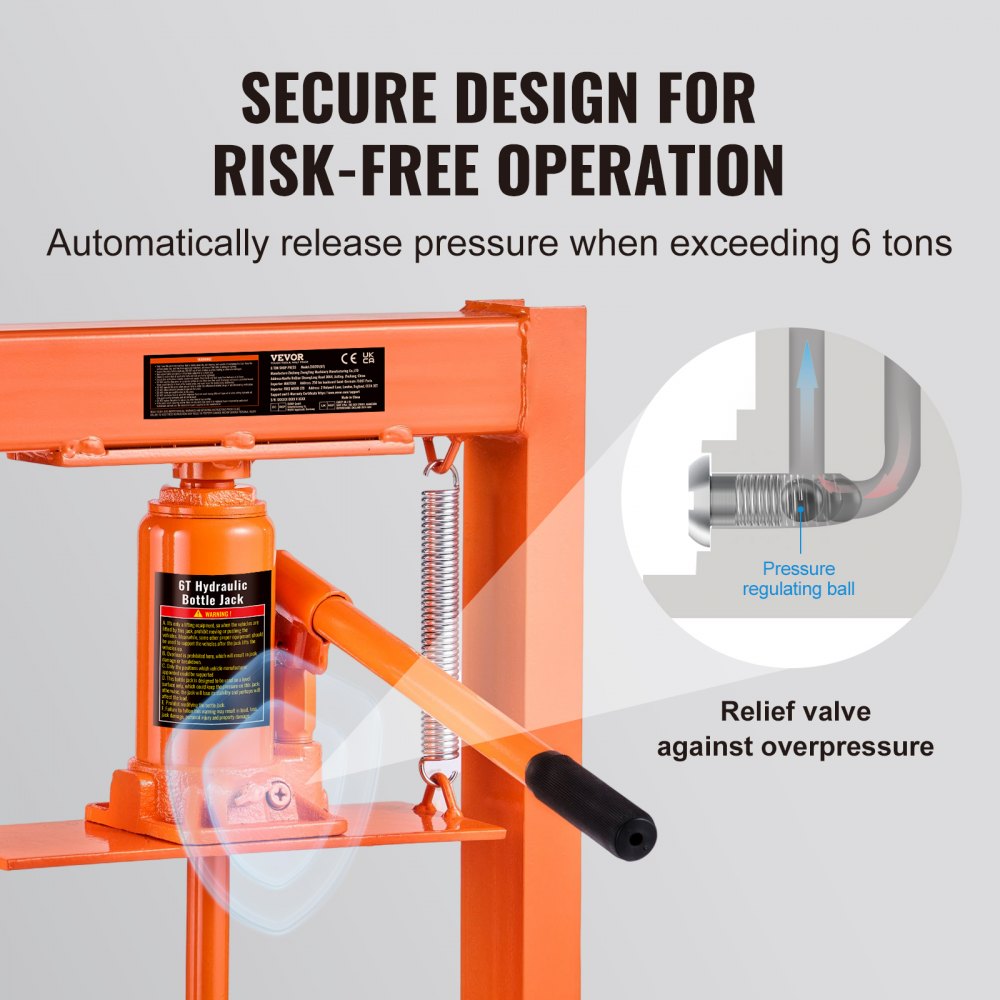 010739784408 - Compact 6 Ton Hydraulic Press for Efficient Workshop Use