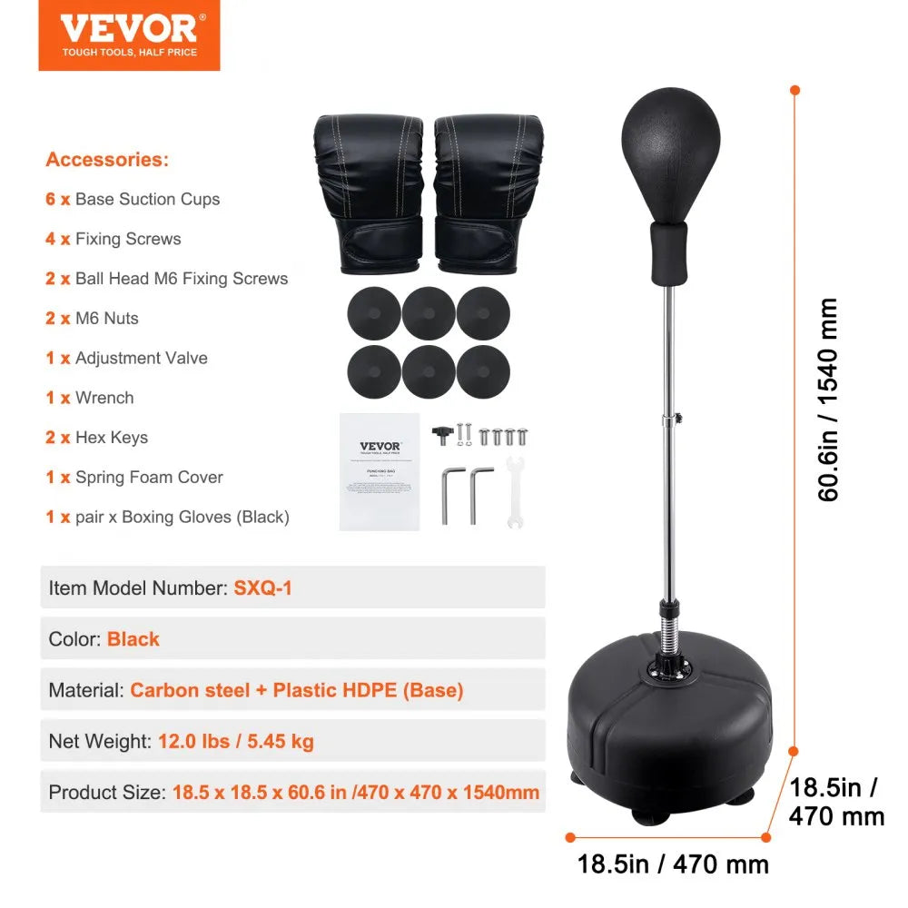 SXQ-1 - Compact VEVOR Punching Bag with Gloves & Pump for Fitness