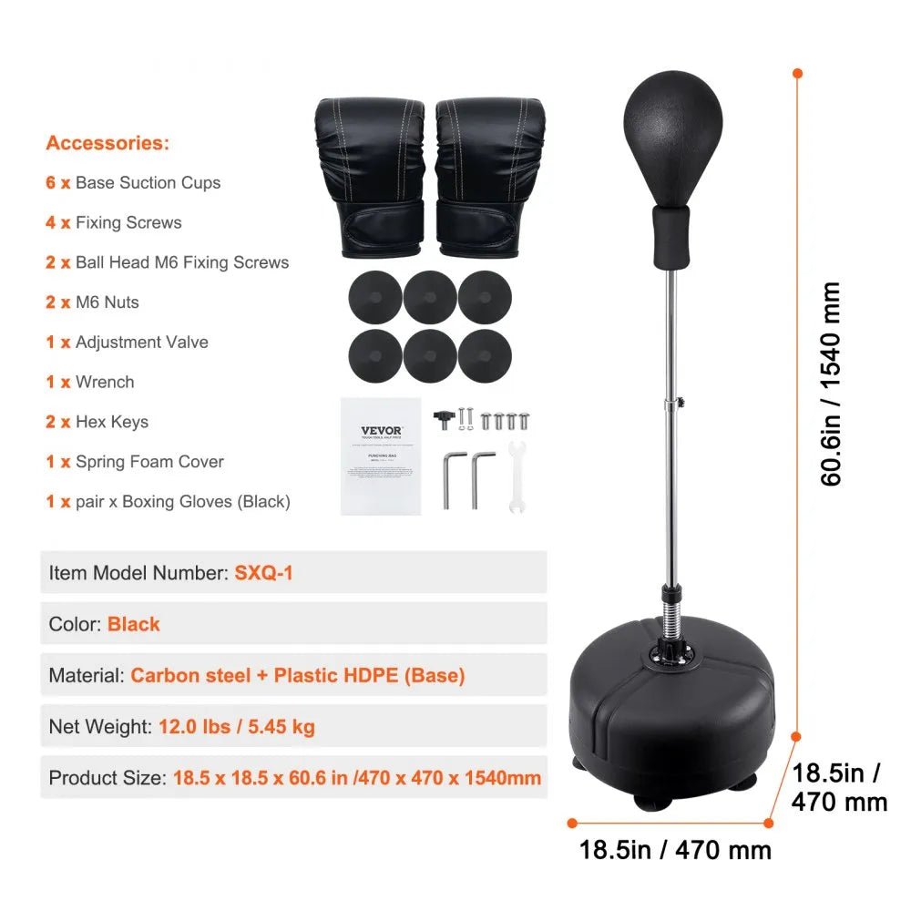 SXQ-1 - Compact VEVOR Punching Bag with Gloves & Pump for Fitness