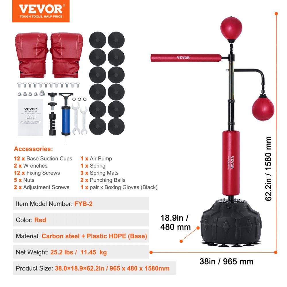 FYB-2 - Adjustable Height Speed Bag Trainer for Reflex Improvement