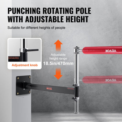 BGB-2 - Adjustable Wall-Mount Boxing Spinning Bar for All Ages