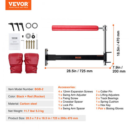 BGB-2 - Adjustable Wall-Mount Boxing Spinning Bar for All Ages