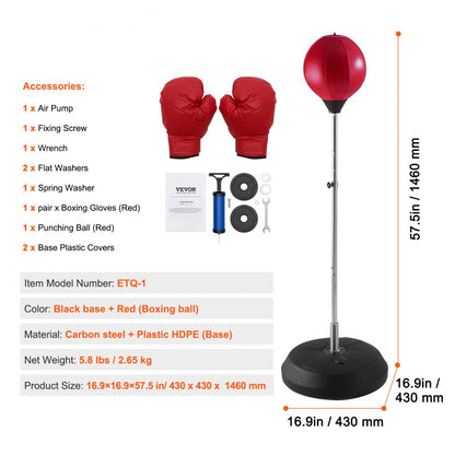ETQ-1 - Adjustable VEVOR Punching Bag for Kids and Adults Training