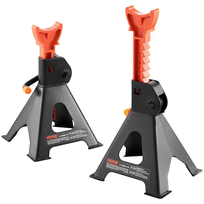 010702522948 - Heavy-Duty 3-Ton Steel Jack Stands with Double Locking System