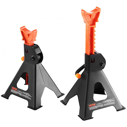 010702522948 - Heavy-Duty 3-Ton Steel Jack Stands with Double Locking System