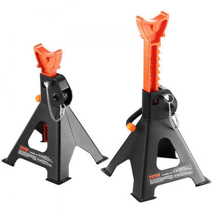 010678535940 - 3-Ton Adjustable Steel Jack Stands with Double Locking System