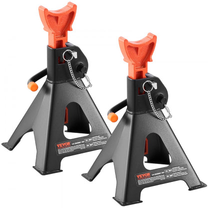 010678535940 - 3-Ton Adjustable Steel Jack Stands with Double Locking System