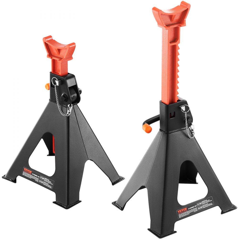 010634010839 - 6 Ton Heavy-Duty Jack Stands with Double Locking 14.2"-23" Range