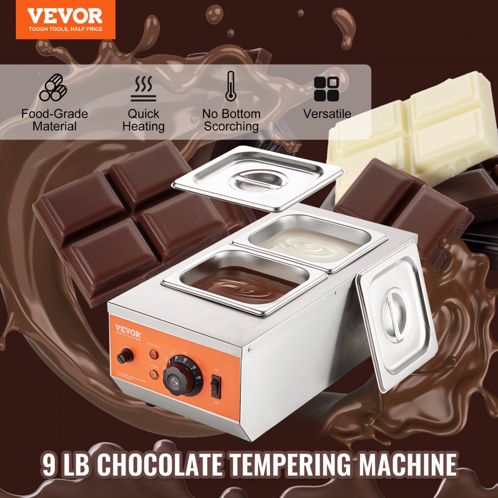 CS-2-US - Compact 9 lbs Stainless Steel Chocolate Melter with Temp Control