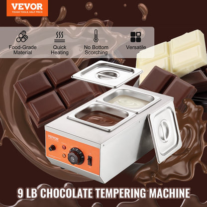 CS-2-US - Compact 9 lbs Stainless Steel Chocolate Melter with Temp Control