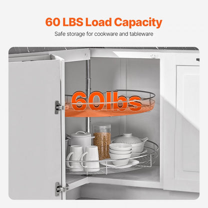 PD1030D - Adjustable Chrome Corner Organizer for Kitchen Clutter Management