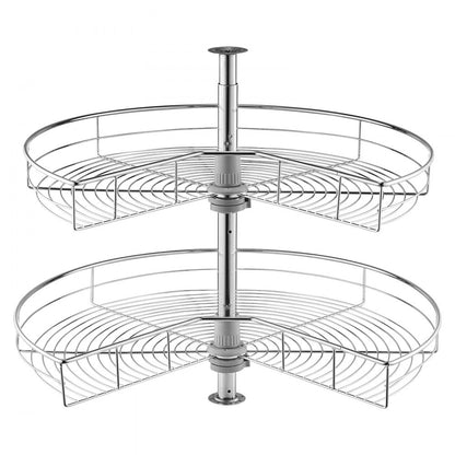 PD1030C - Adjustable 22-29 Inch Chrome Corner Organizer with Smooth Turntable