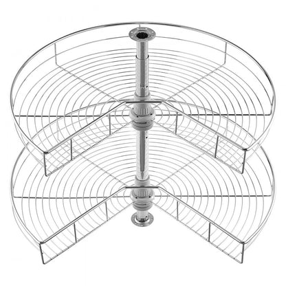 PD1030C - Adjustable 22-29 Inch Chrome Corner Organizer with Smooth Turntable