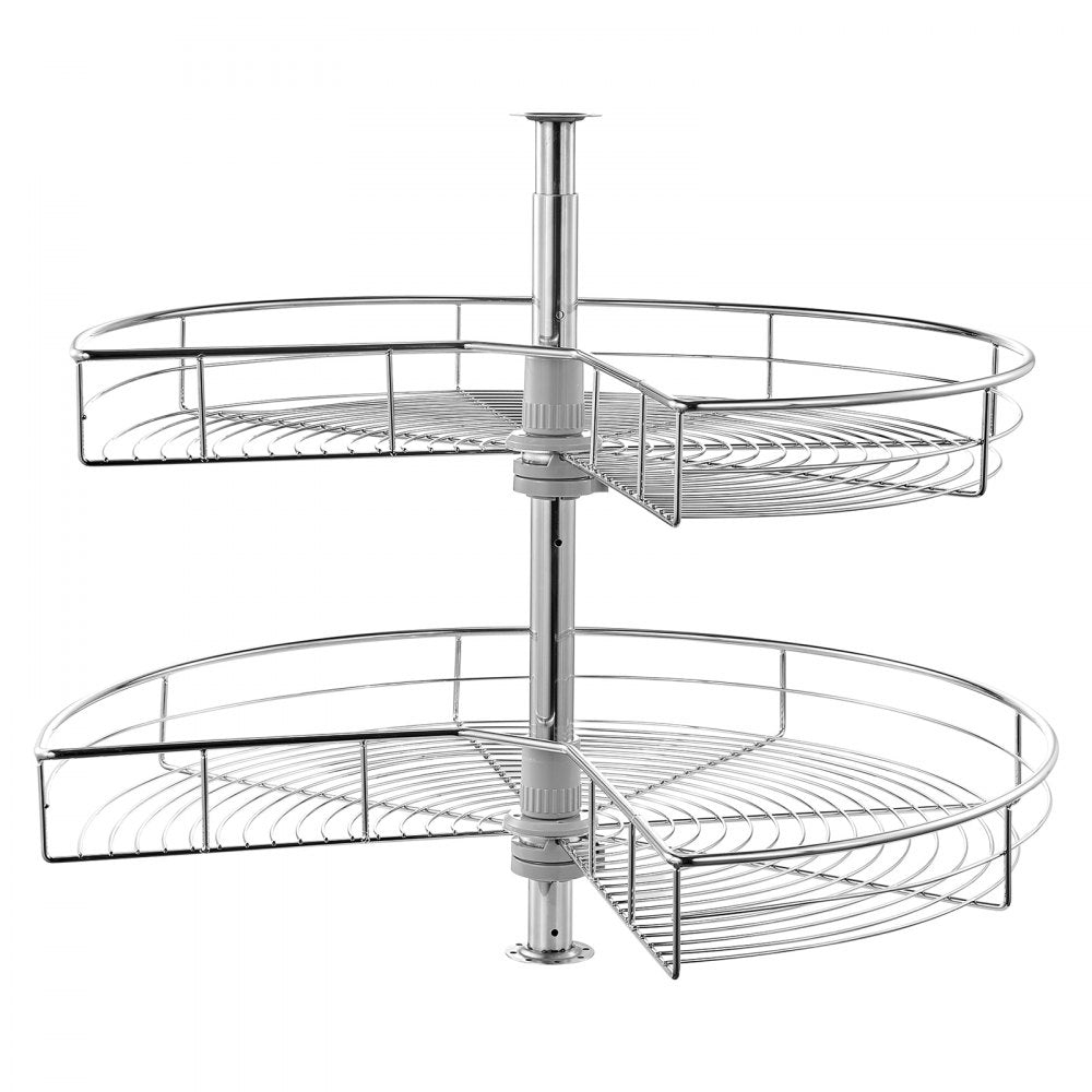 PD1030C - Adjustable 22-29 Inch Chrome Corner Organizer with Smooth Turntable